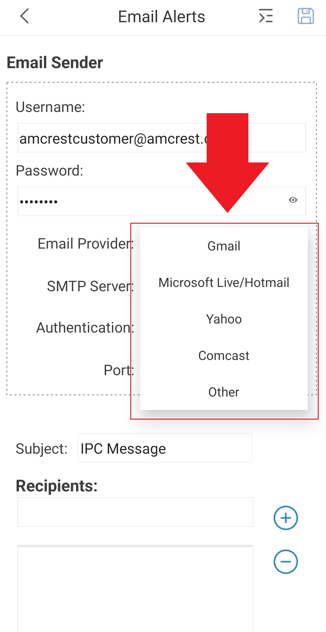 Amcrest gmail hot sale