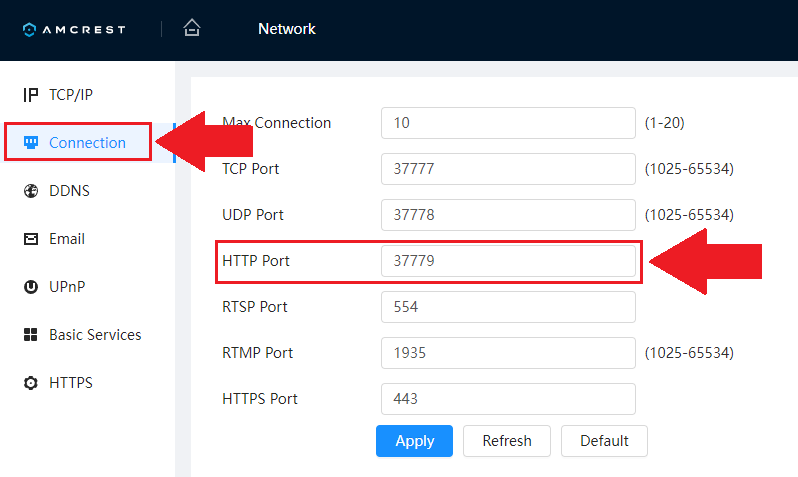 Amcrest ip config connection sales failed