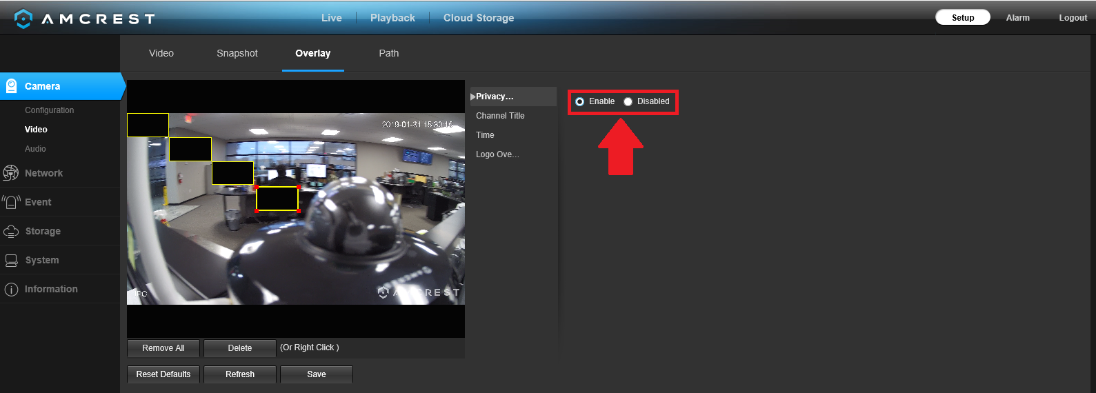 How To Verify Privacy Mask Settings. – Amcrest