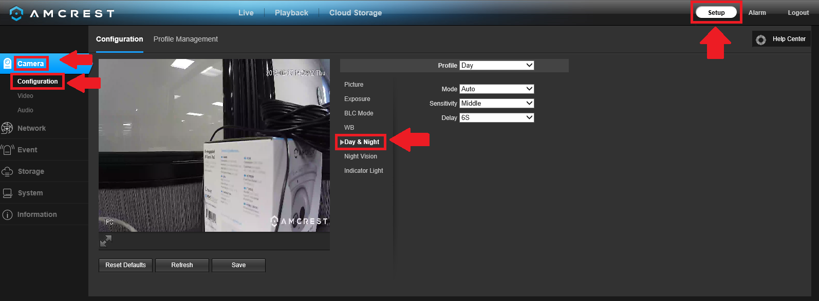 Amcrest sales camera setup