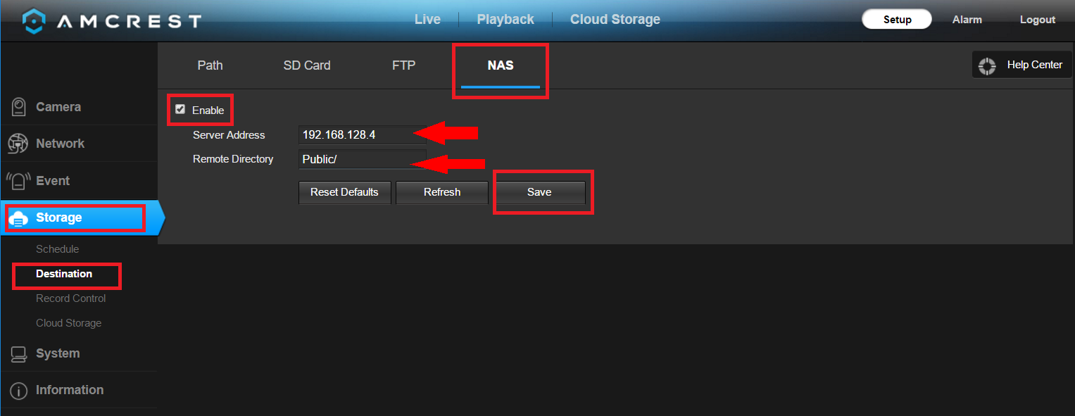 How To Setup Your Camera To A NAS – Amcrest