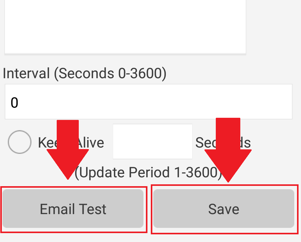 Amcrest email best sale test failed