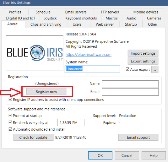 blue iris key not working