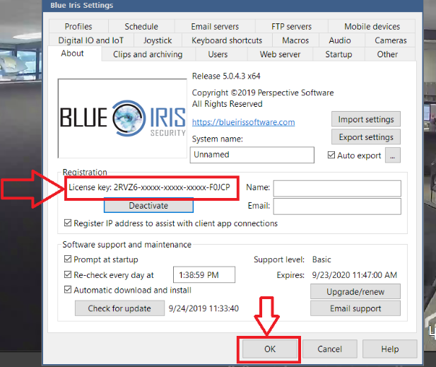 How To Upgrade Blue Iris Demo Software With An Amcrest License