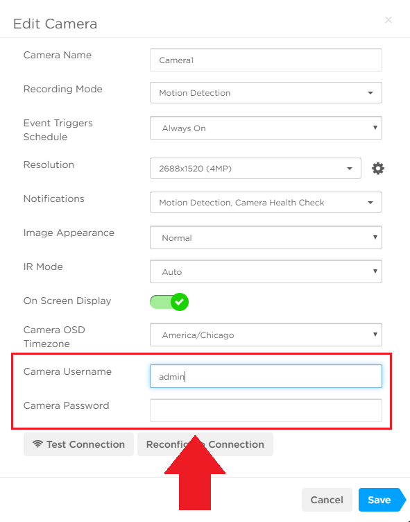 username password menu