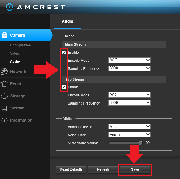 Amcrest store camera setup