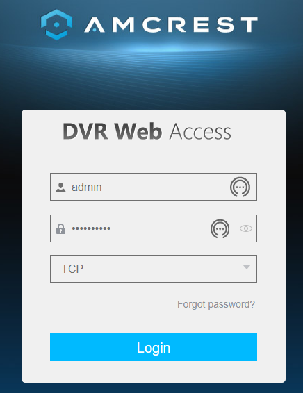 Amcrest nvr hot sale web access