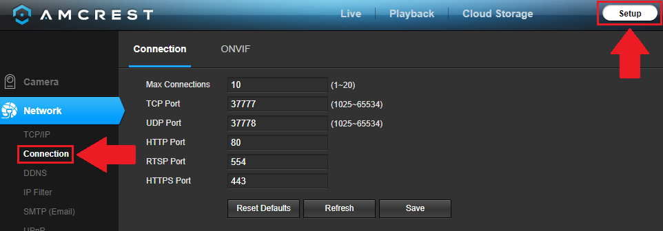 Amcrest network sale setup